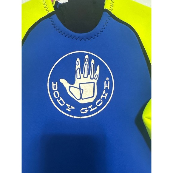 Body Glove Child's C4 Wetsuit Shorty Spring Suit Blue Neon Yellow Swim - Picture 2 of 8